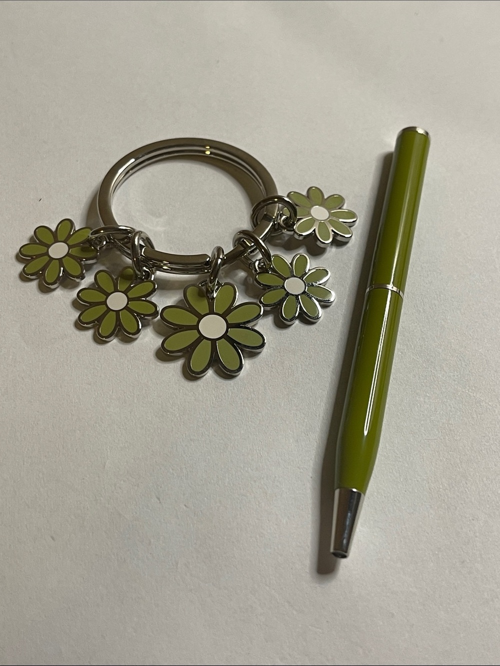Coach Green Daisy Charm Keyring and Coach Pen